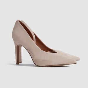 REISS Alenna Suede Court Shoes in Taupe Nude Pink Size 10 New!